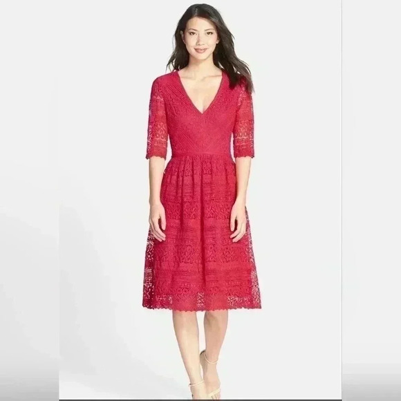 Kut from the Kloth red lace midi dress size 6 - Picture 1 of 3
